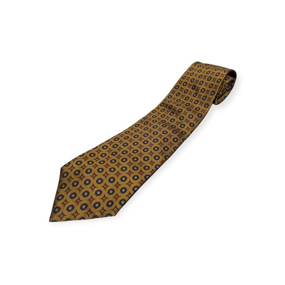 Land's End Gold & Navy Men's Silk Tie - Picture 2 of 6